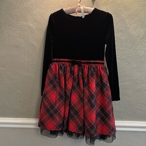 Cat & Jack Girls Dress - Black Velvet and Plaid